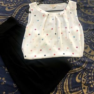 Sheer white professional sleeveless top